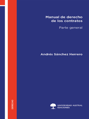cover image of Manual de derecho de los contratos. Parte general